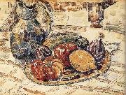 The still life having fruit Paul Signac